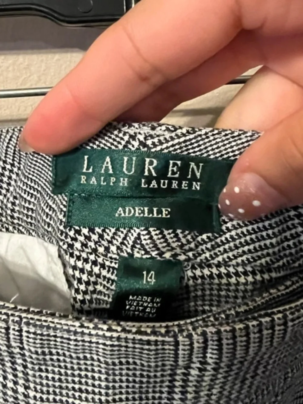 Ralph Lauren Gray Glen Plaid Women's Dress Pants. Style Is Adelle Size 14